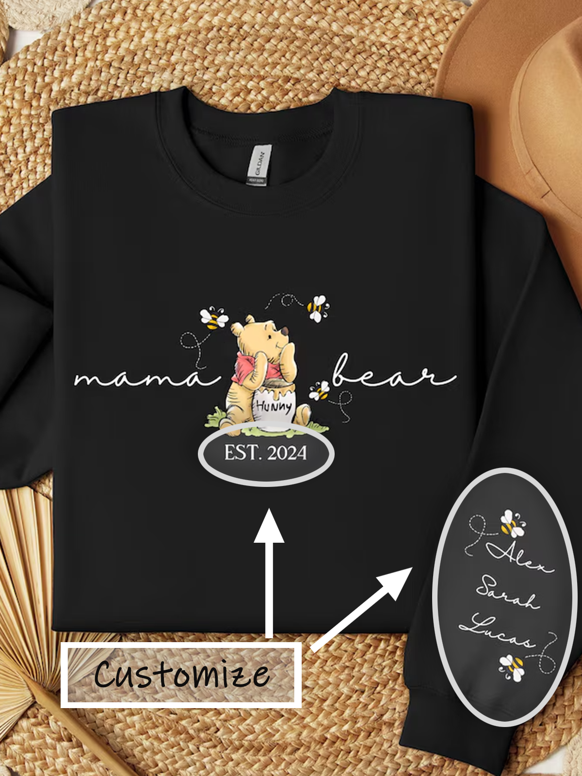 Customize Mama Bear Long Sleeves Sweatshirt