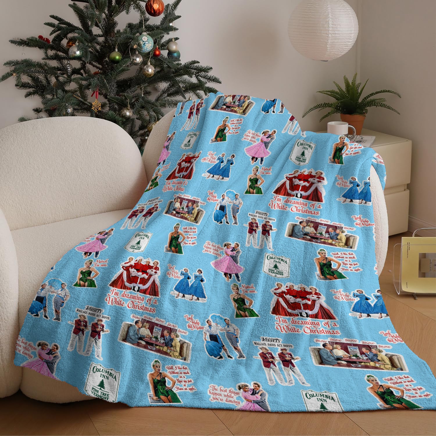 Christmas Movie Print Flannel Blanket