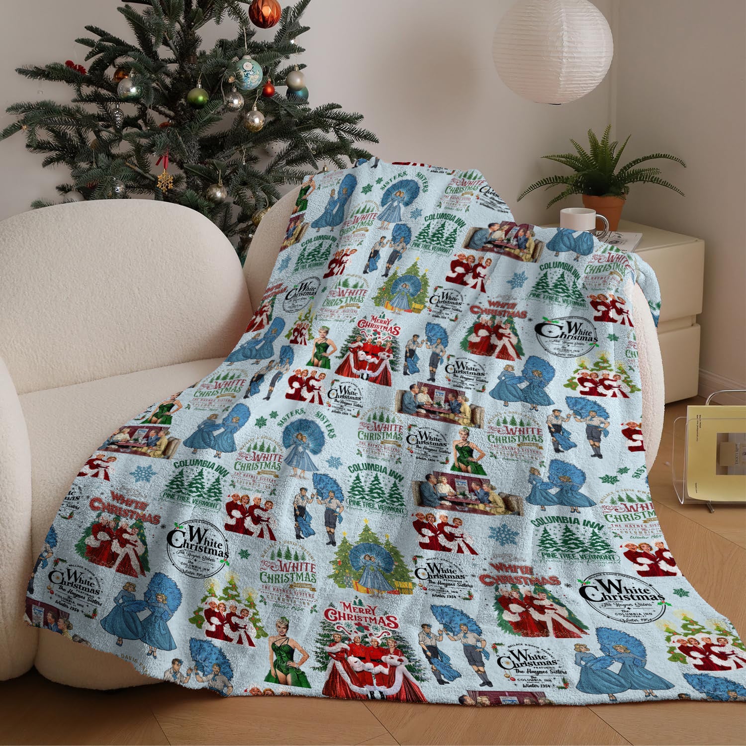 Christmas Movie Print Flannel Blanket