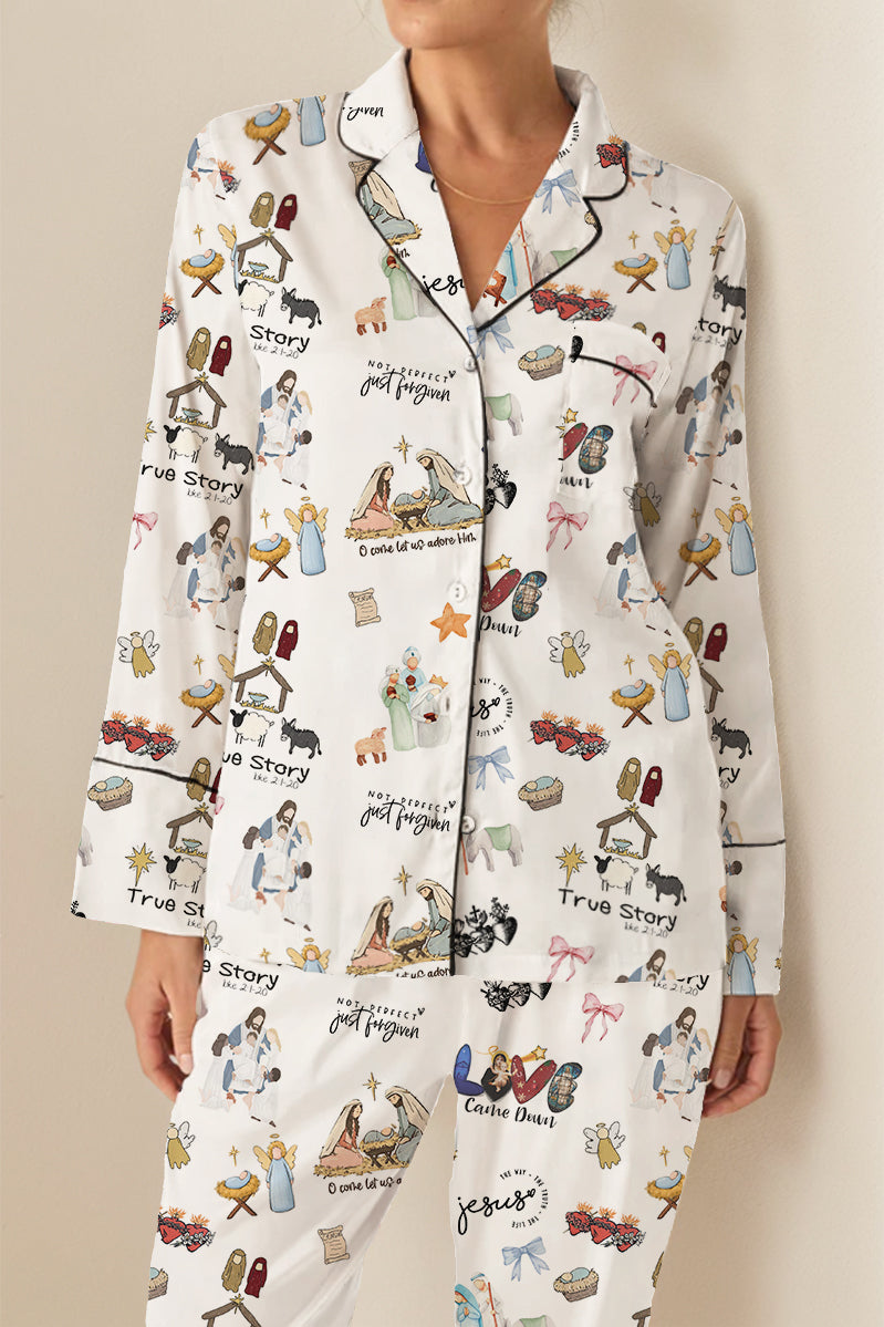 Just Forgiven Jesus Ture Story Long Sleeves Pajama Set