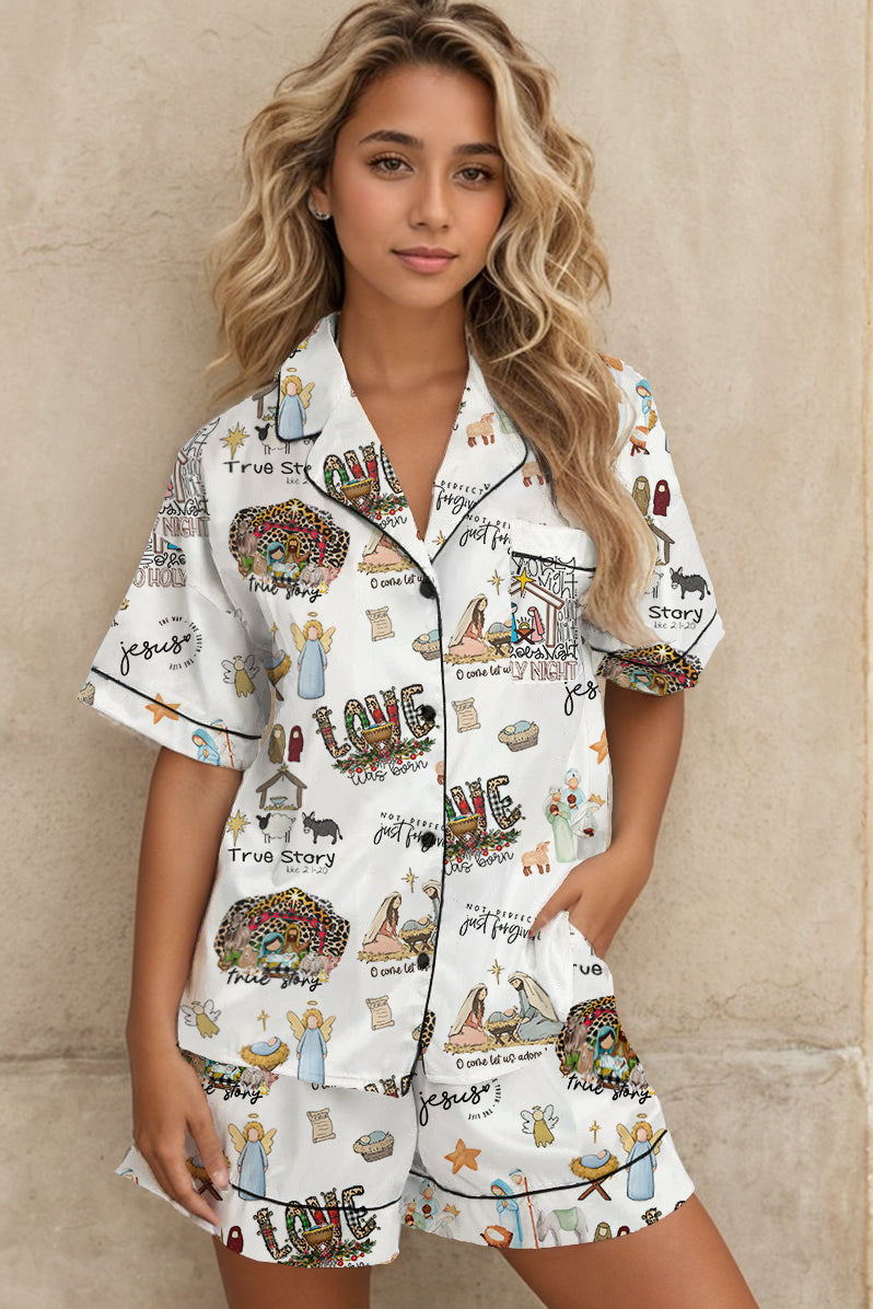 Jesus Ture Story Short Sleeves Pajama Set