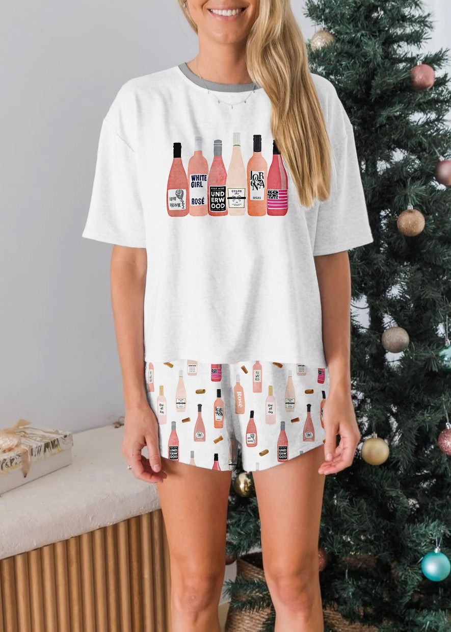 Girl Rose Love Drink Pajama Set