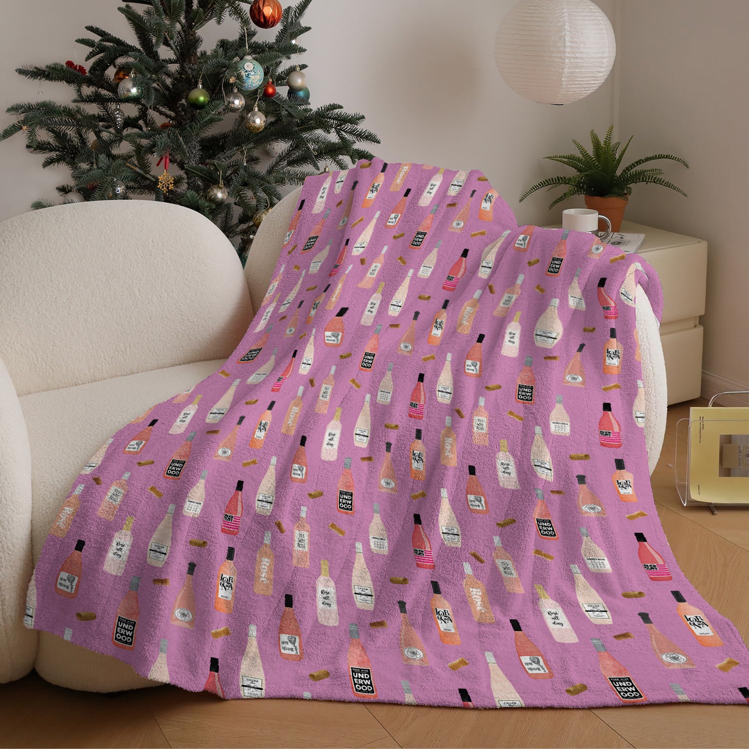 Girl Rose Love Drink Flannel Blanket