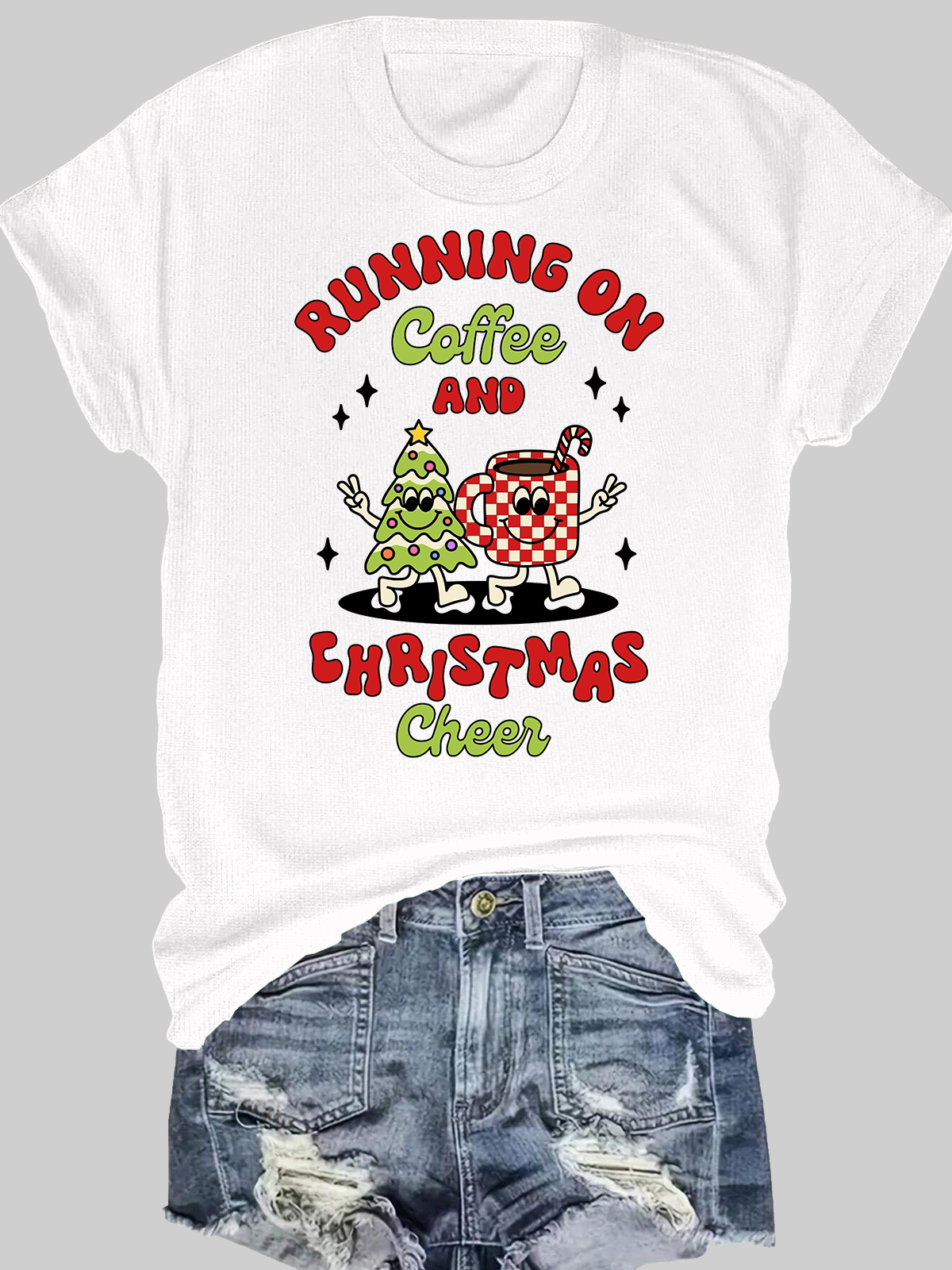 Retro Drink Christmas Short Sleeves Tee