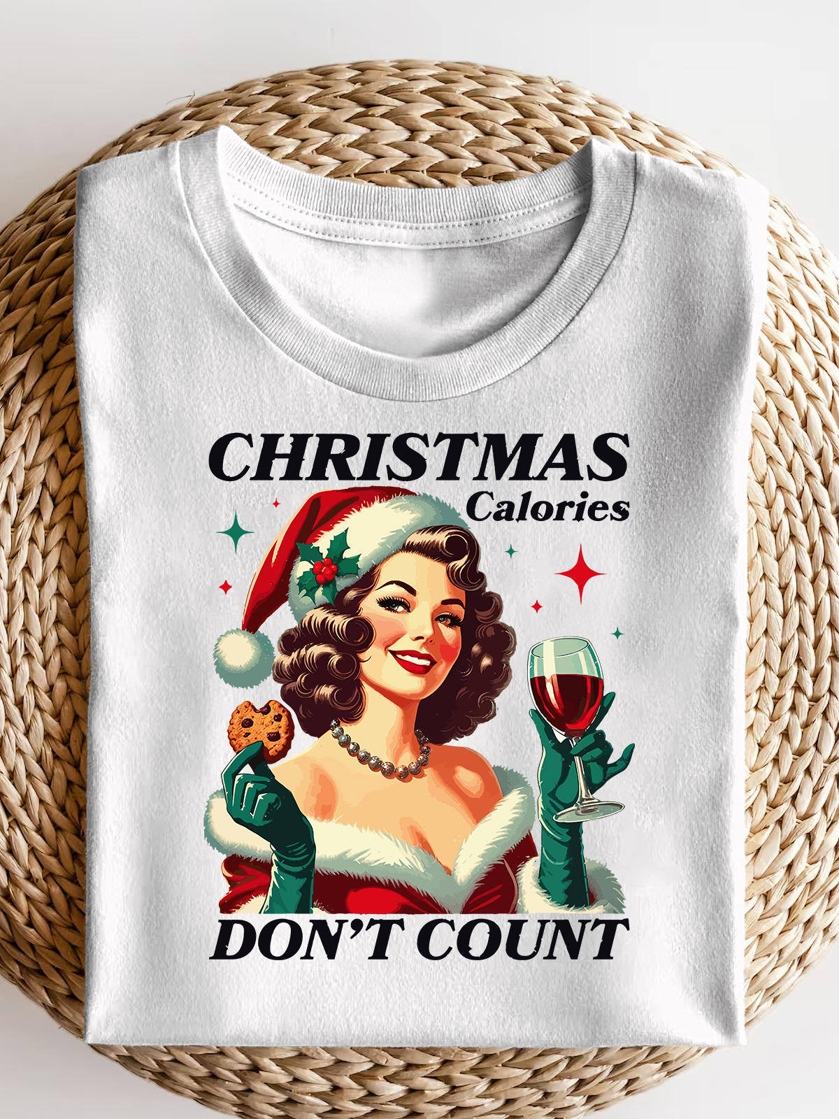 Retro Girl Christmas Short Sleeves Tee