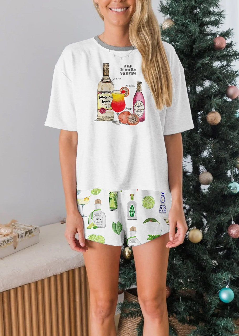 The Tequila Sunrise Short Sleeves Pajama Set