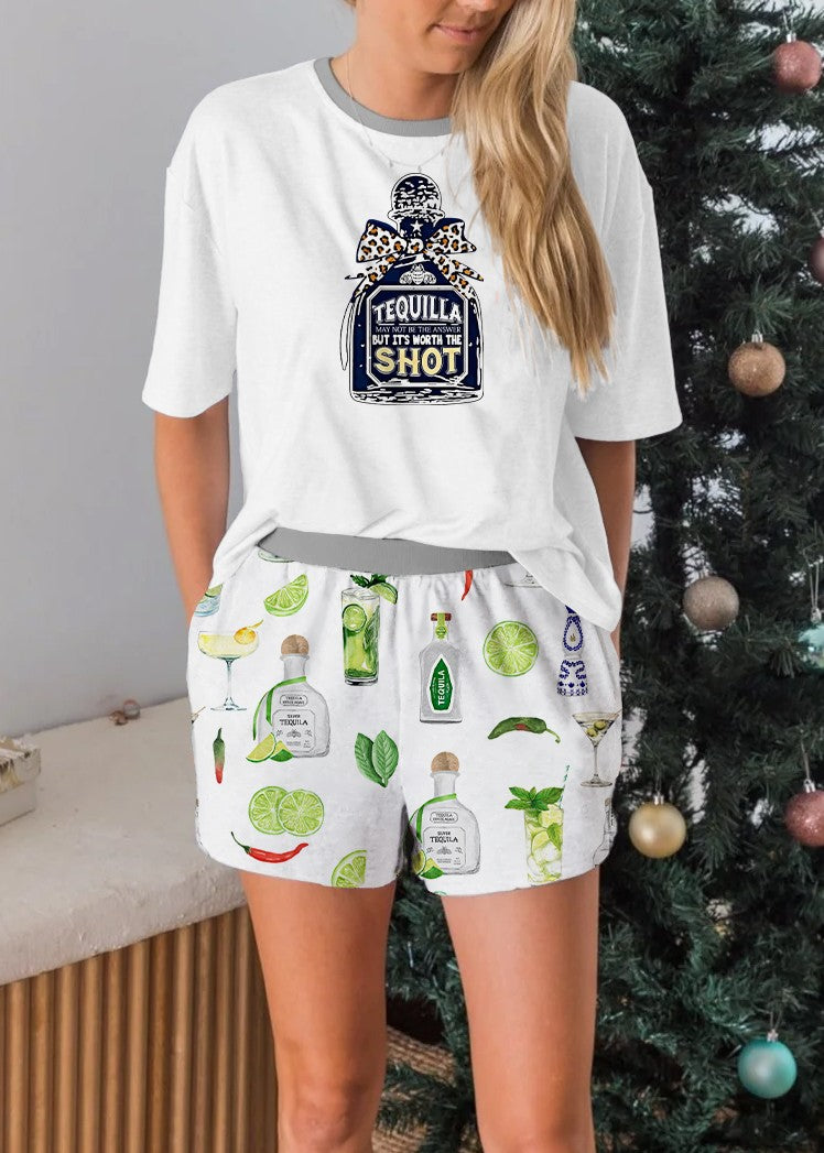 But It Worth The Shot Short Sleeves Pajama Set