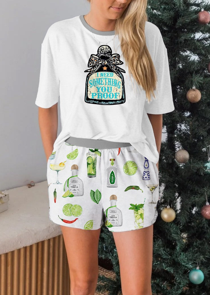 I Need Something You Proof Short Sleeves Pajama Set