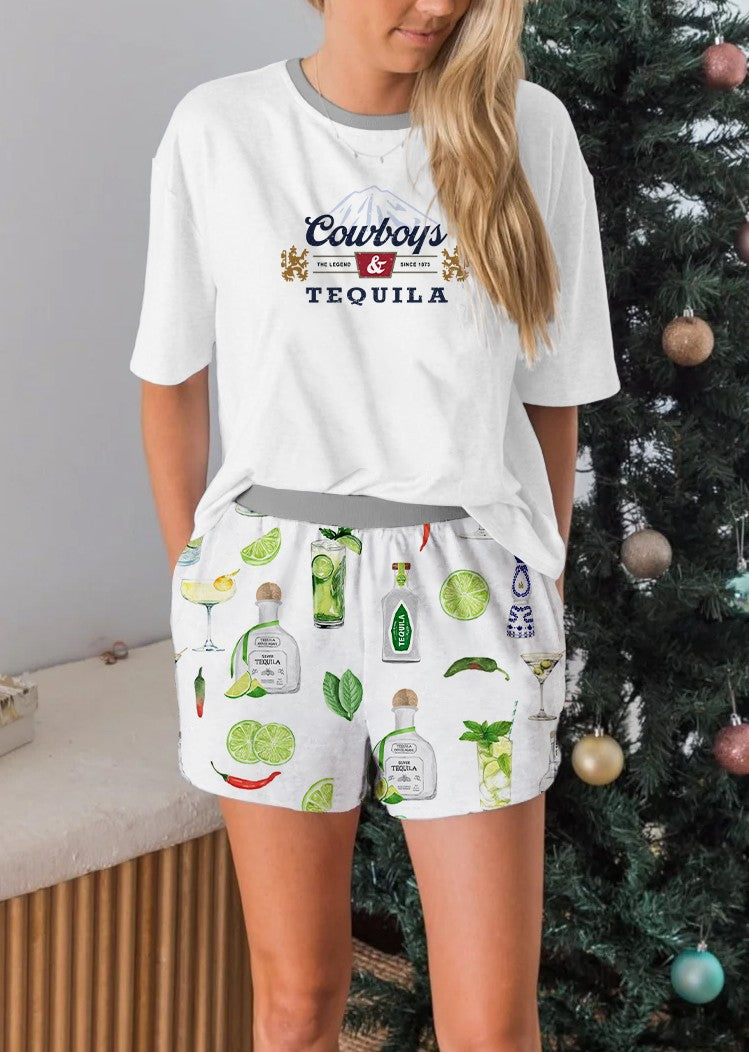 Cowboys Tequila  Short Sleeves Pajama Set