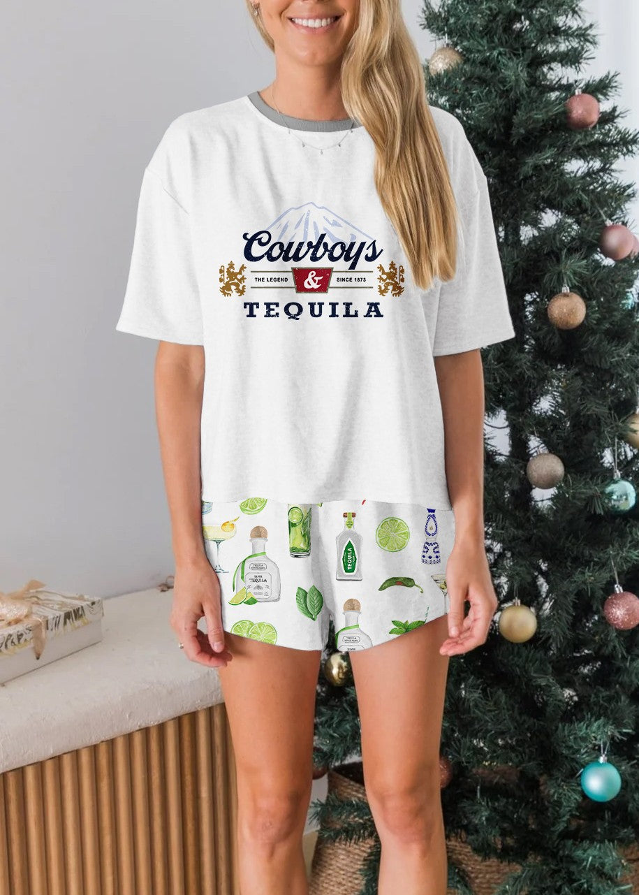 Cowboys Tequila  Short Sleeves Pajama Set