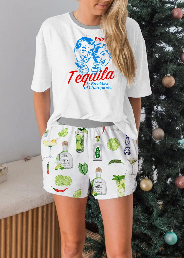 Tenjoy Tequila  Short Sleeves Pajama Set