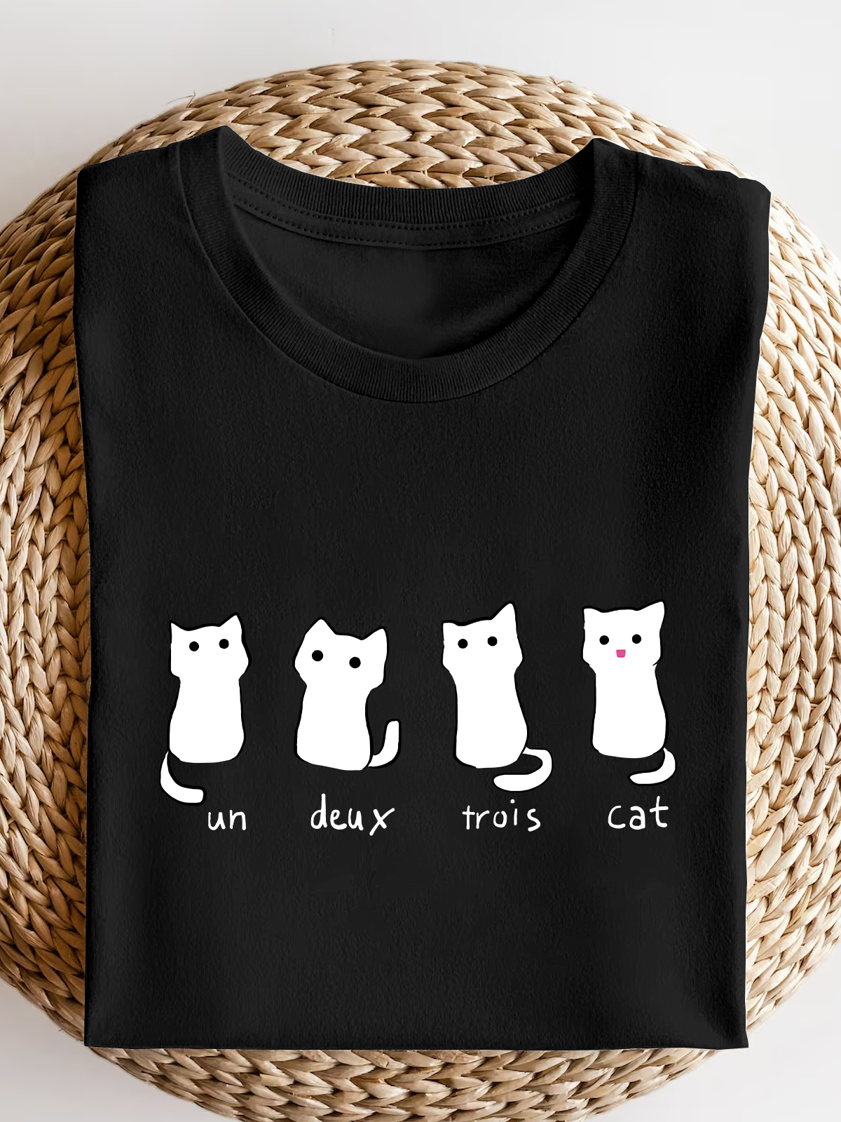 Un Deux Trois Cat Short Sleeves Tee