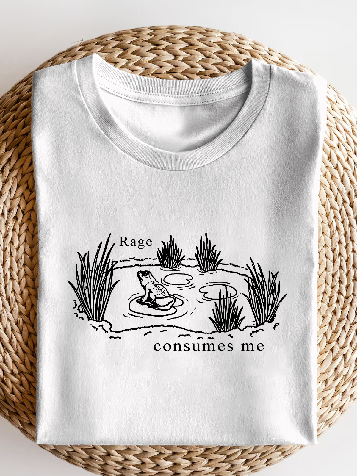 Rage Consumes Me Funny Retro Frog Short Sleeves Tee