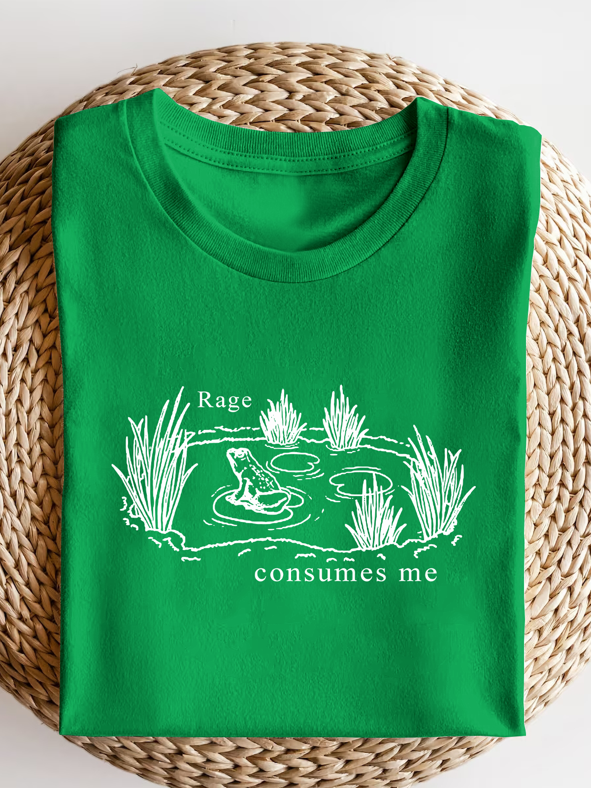 Rage Consumes Me Funny Retro Frog Short Sleeves Tee