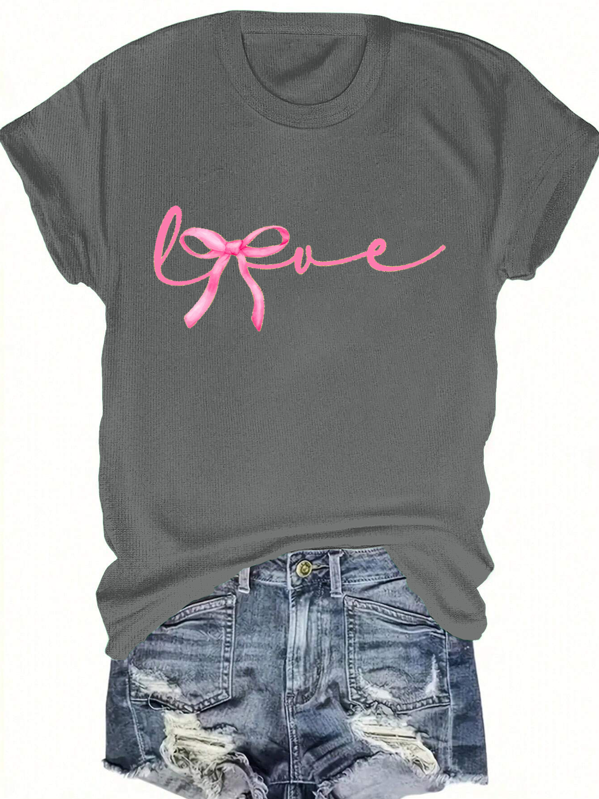 Love Valentine Bow Short Sleeves Tee