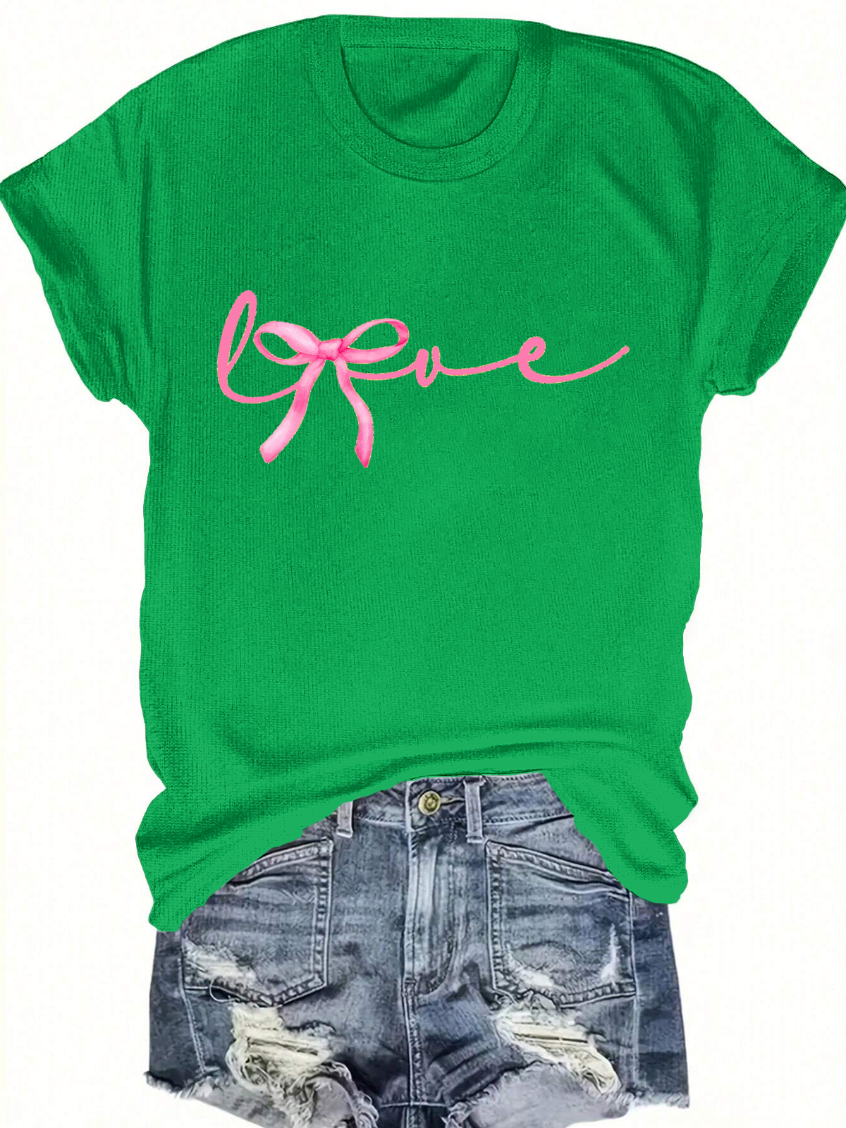 Love Valentine Bow Short Sleeves Tee