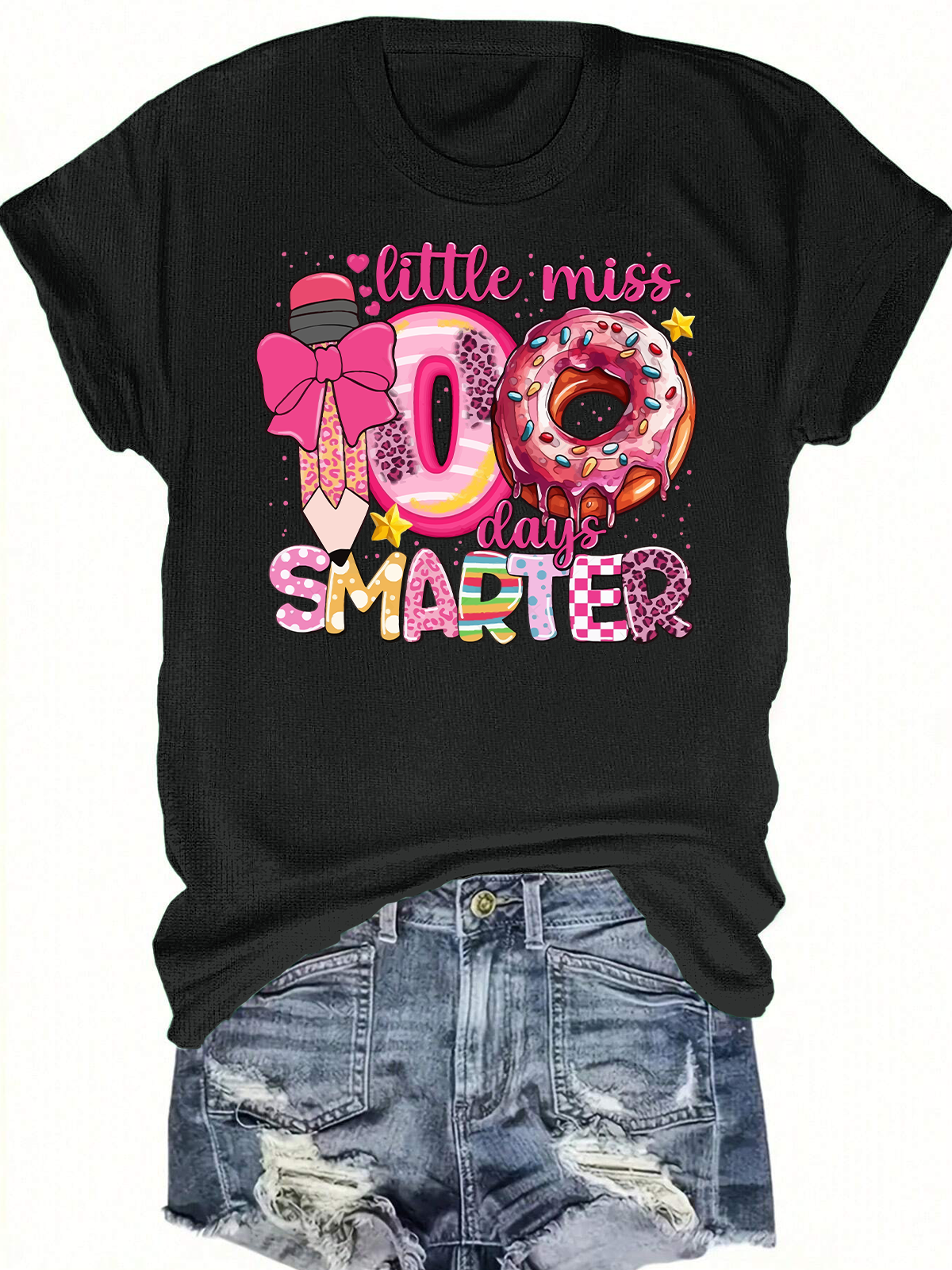 Little Miss 100 Days Smarter Short Sleeves Tee