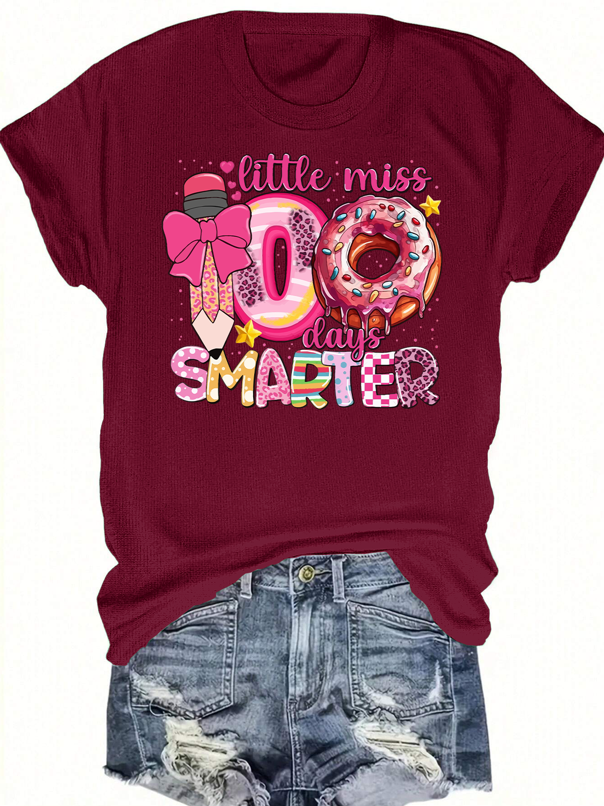 Little Miss 100 Days Smarter Short Sleeves Tee