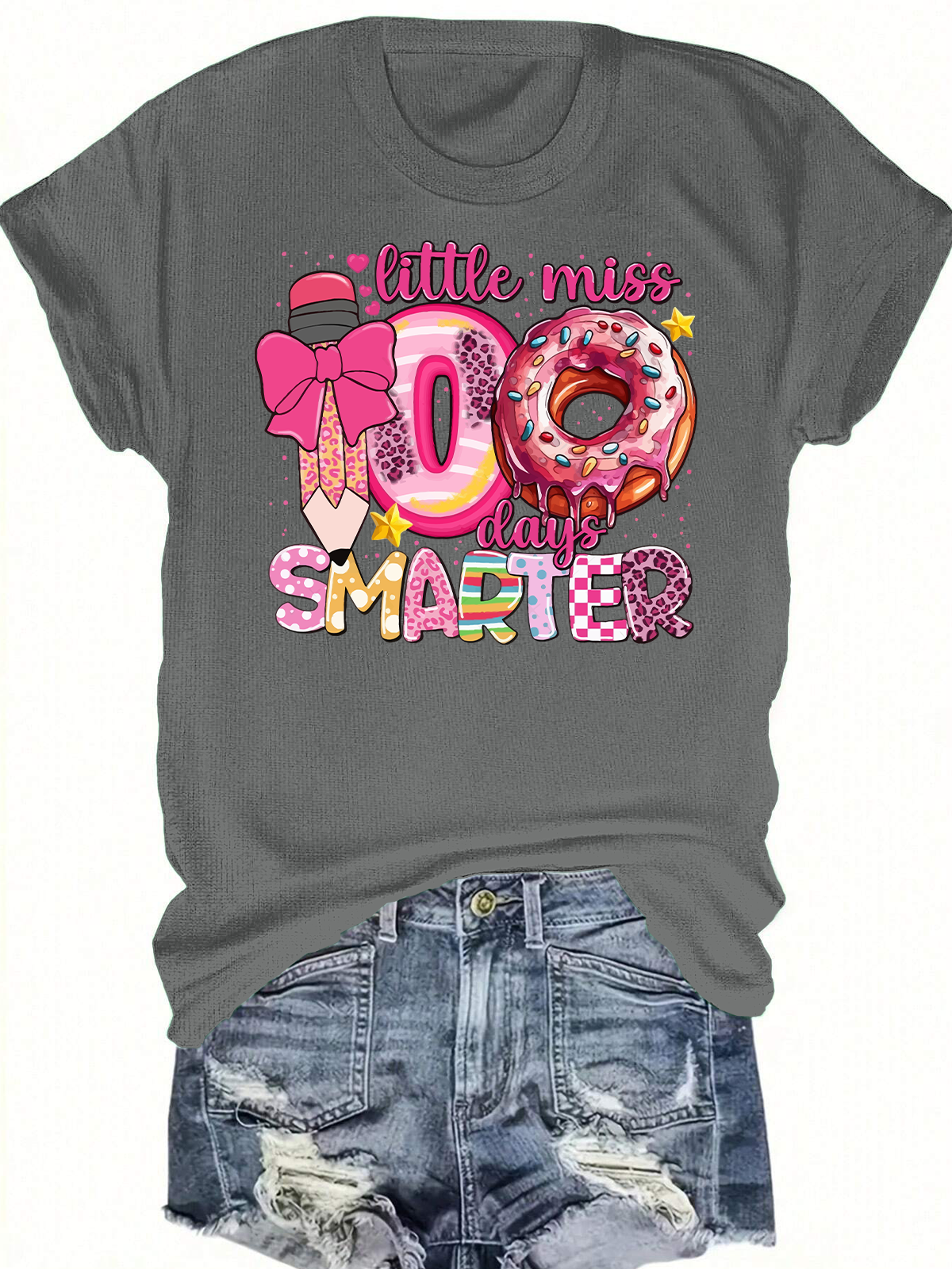 Little Miss 100 Days Smarter Short Sleeves Tee