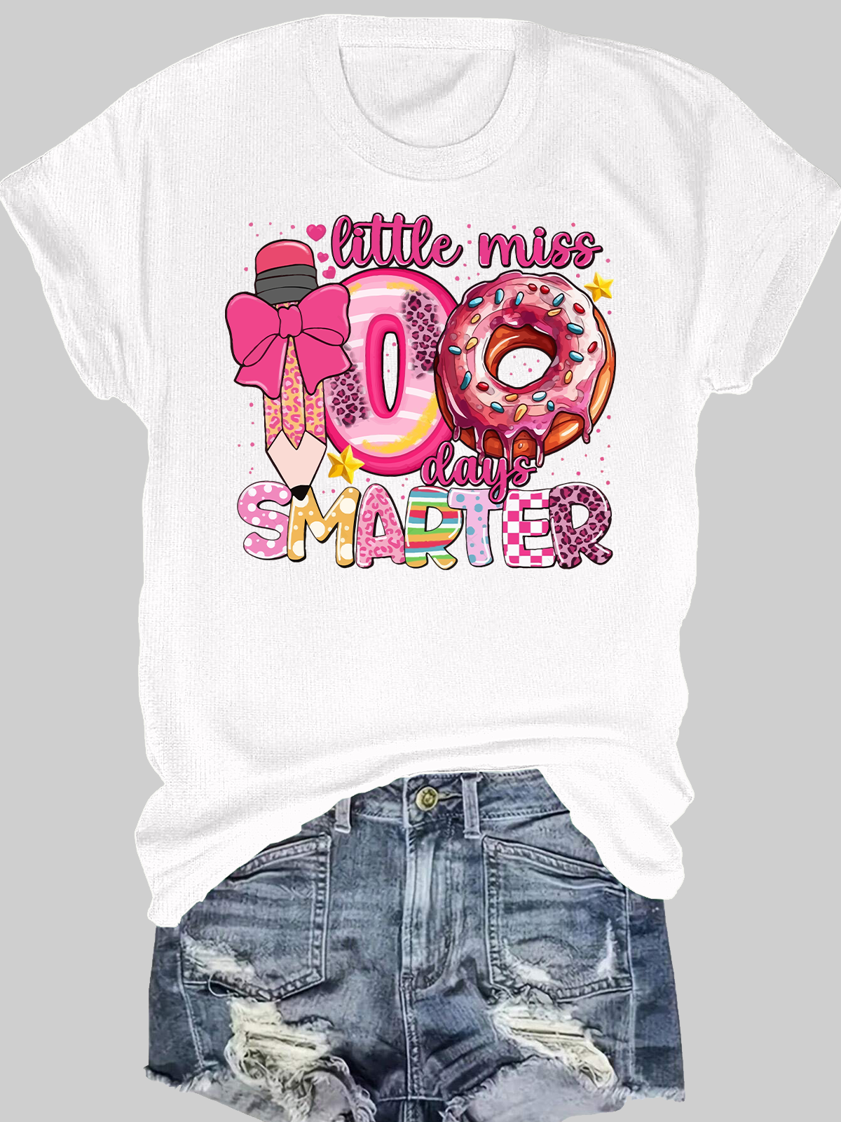 Little Miss 100 Days Smarter Short Sleeves Tee