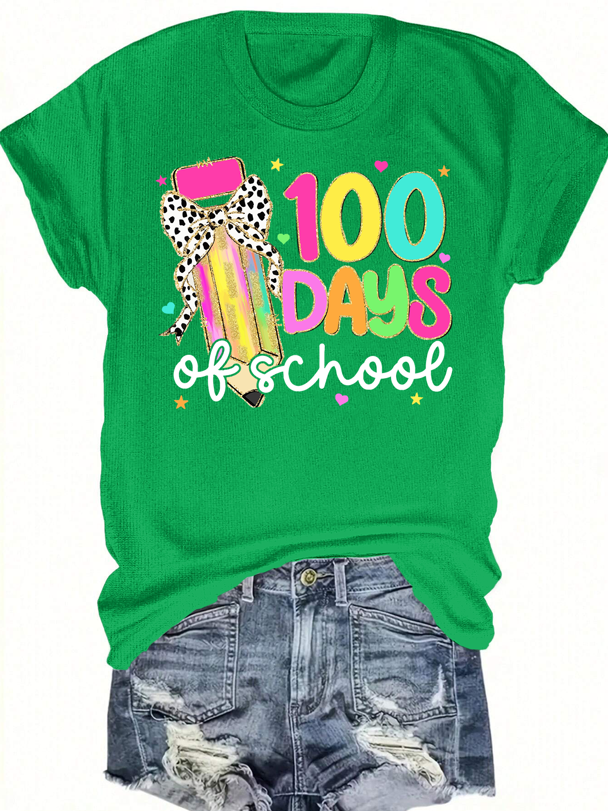 Coquette Bow 100 Days Of School Short Sleeves Tee