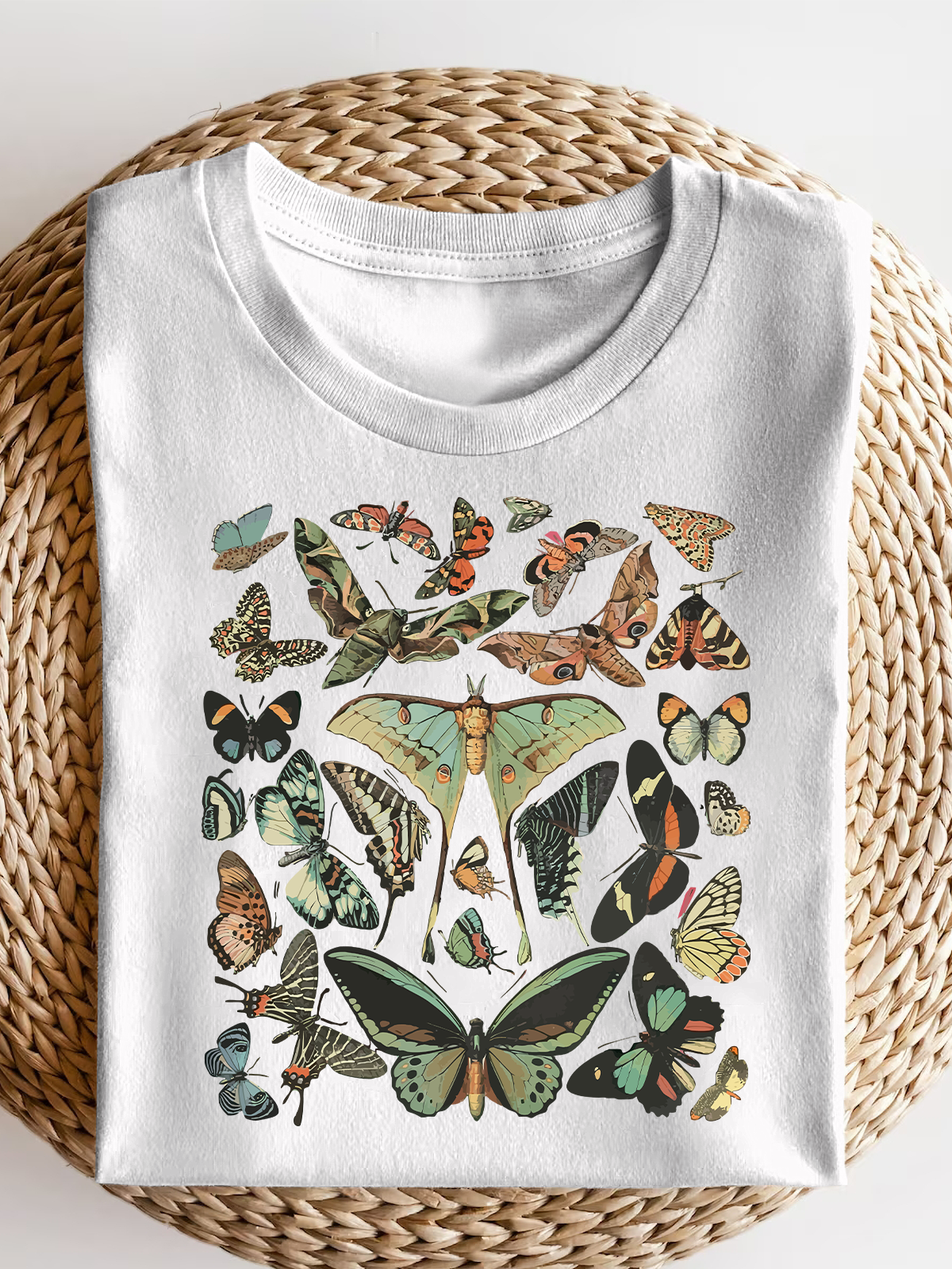 Vintage Butterfly And Moth Short Sleeves Tee