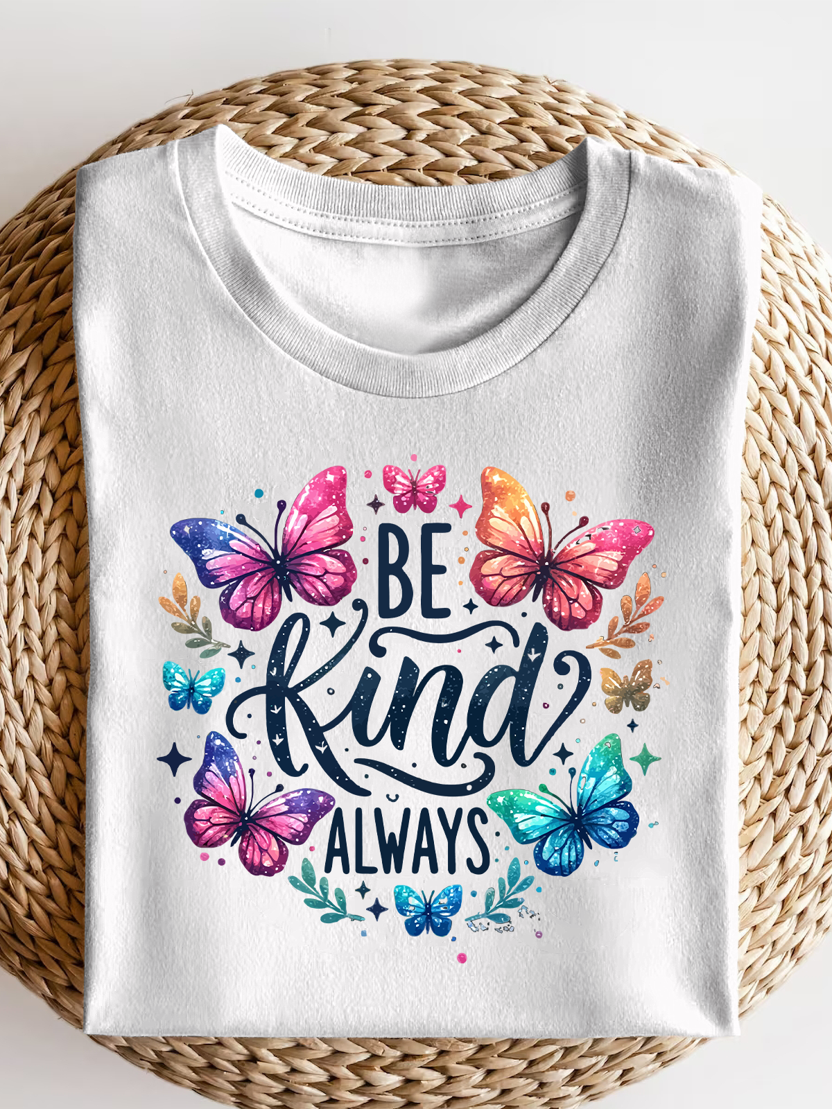 Be Kind Always Butterfly Short Sleeves Tee