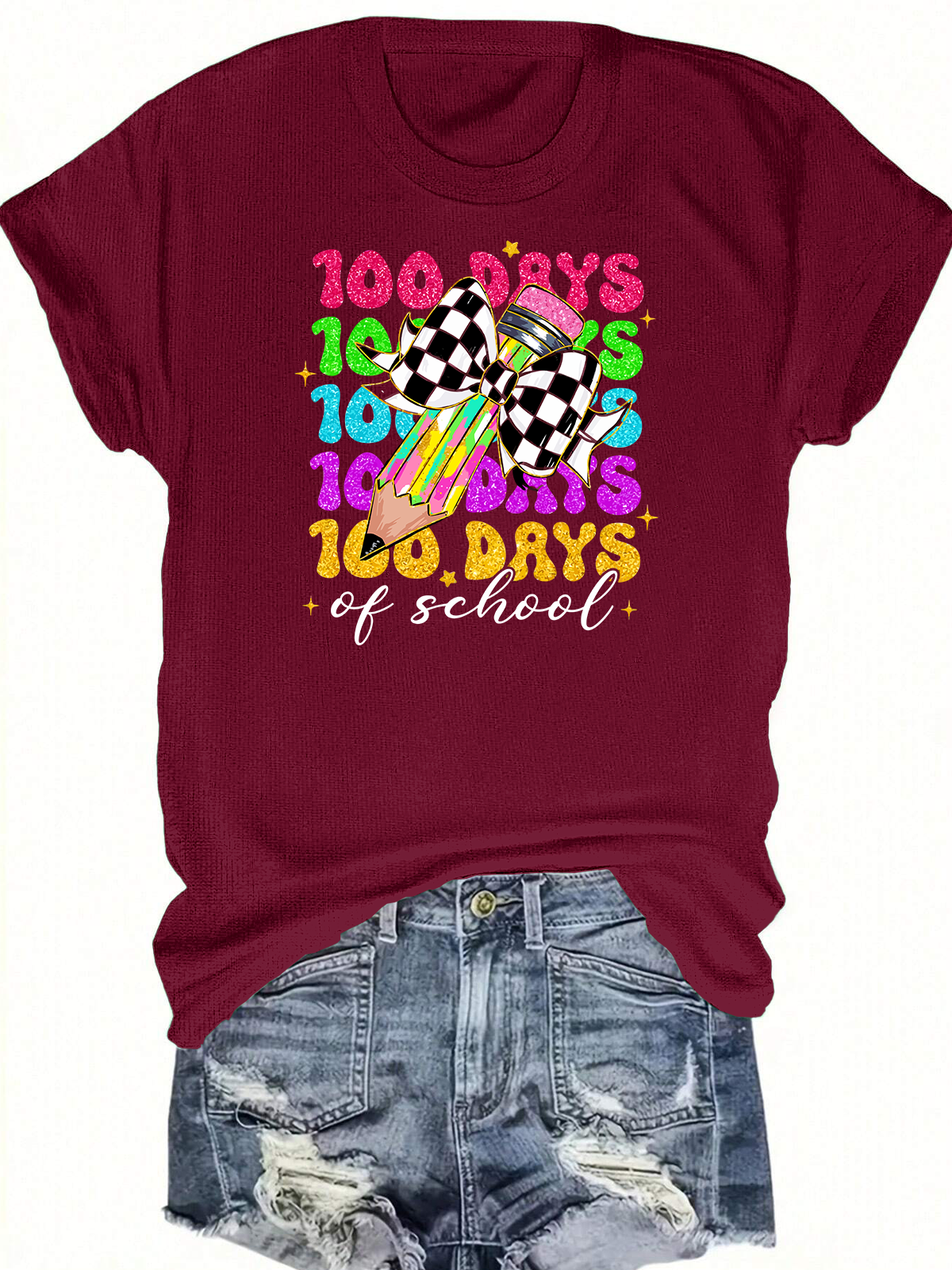 100 Days Of School Short Sleeves Tee