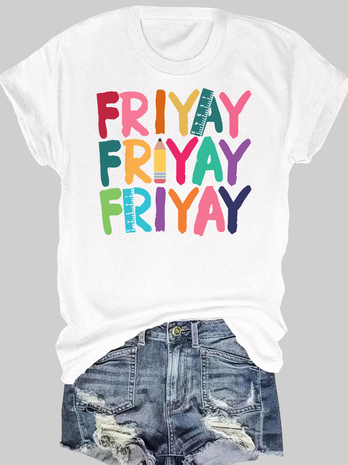 Friyday Pencil Retro Short Sleeves Tee