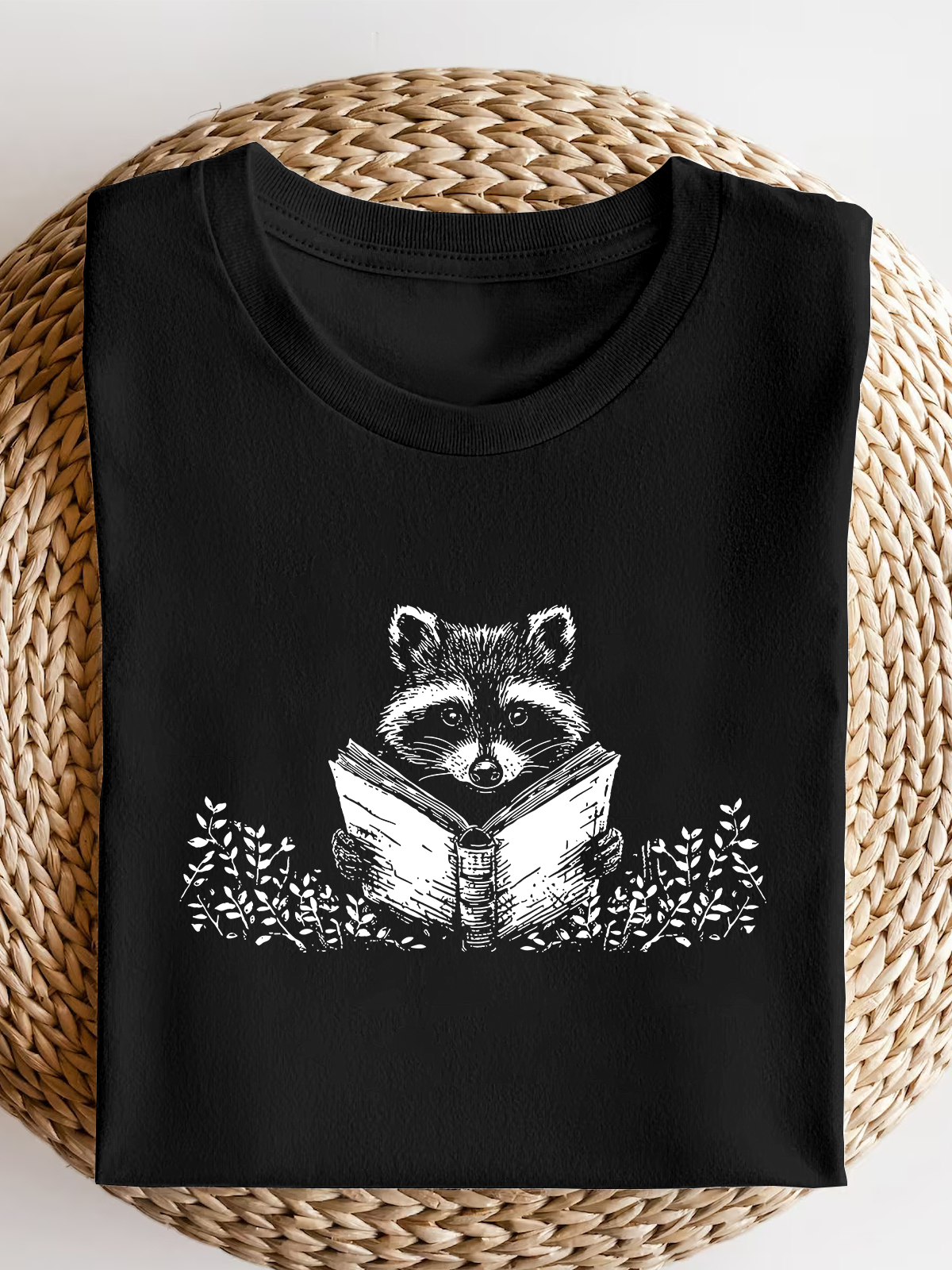 Reader Book Raccoon Short Sleeves Tee