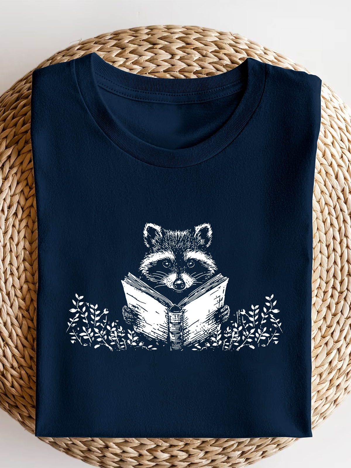 Reader Book Raccoon Short Sleeves Tee