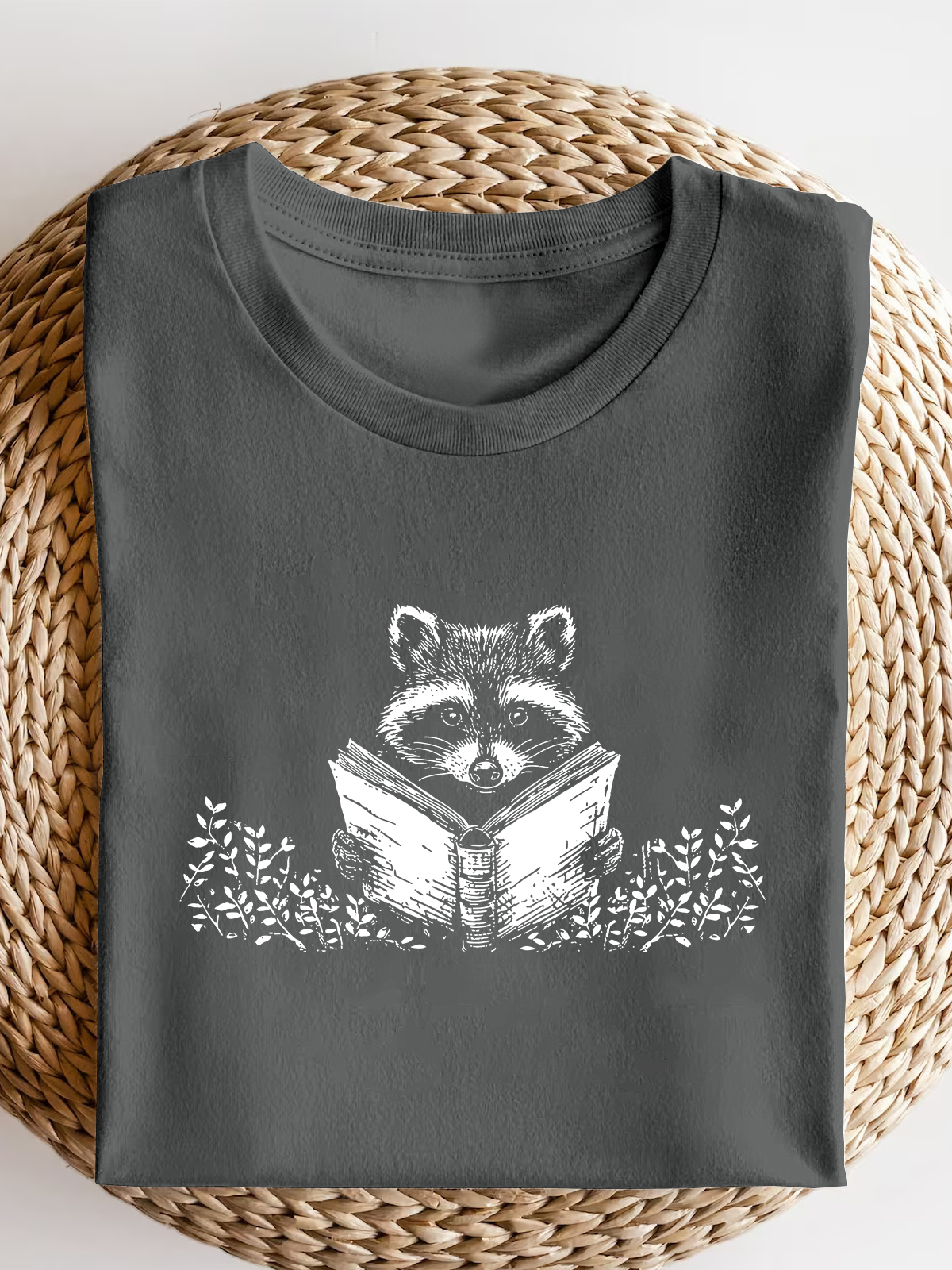 Reader Book Raccoon Short Sleeves Tee