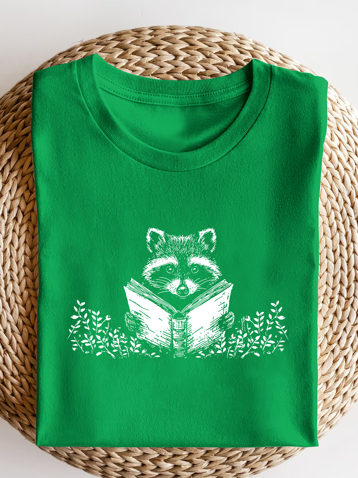 Reader Book Raccoon Short Sleeves Tee