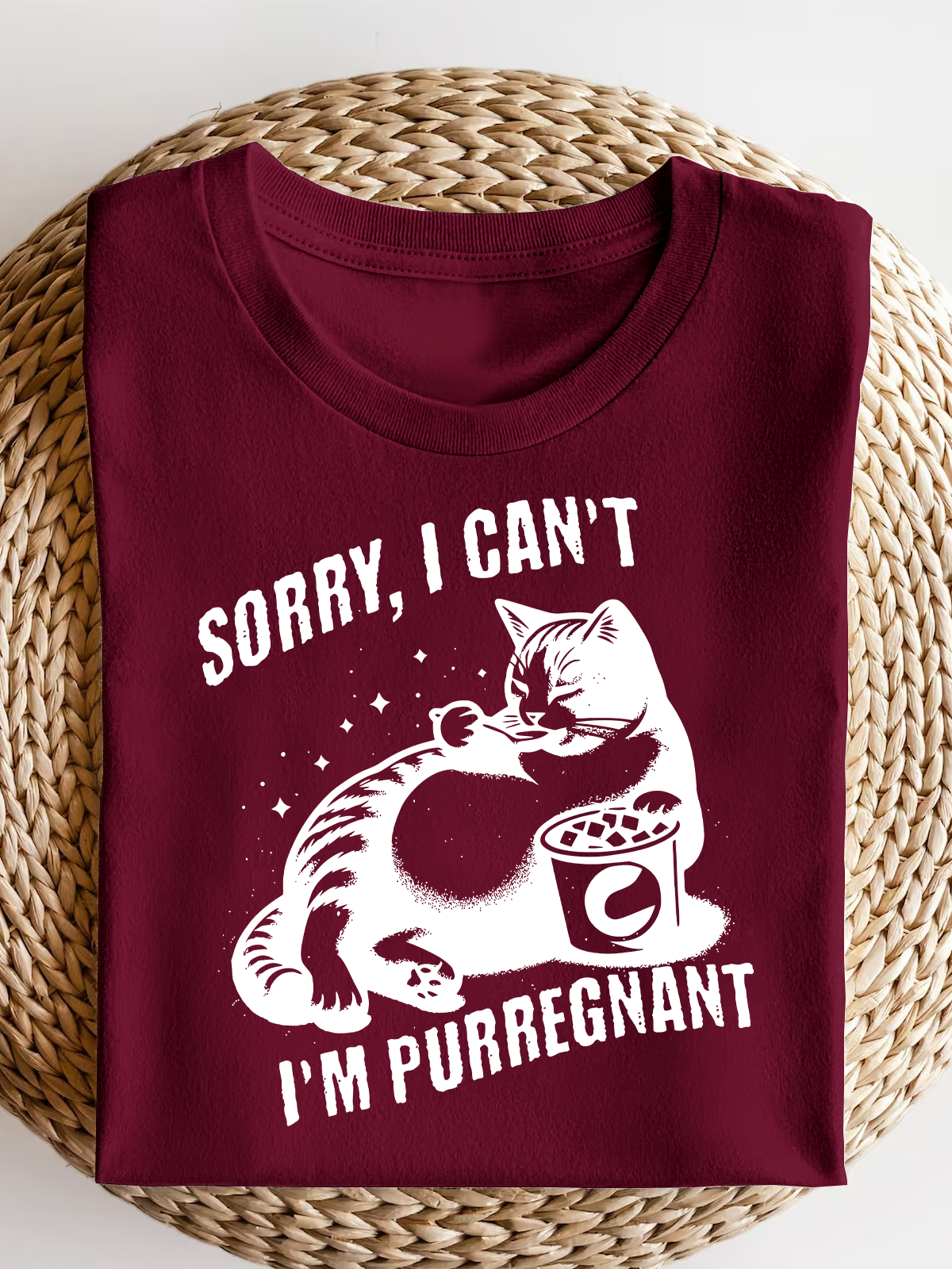 Sorry I Can'T I'M Purregnant Short Sleeves Tee