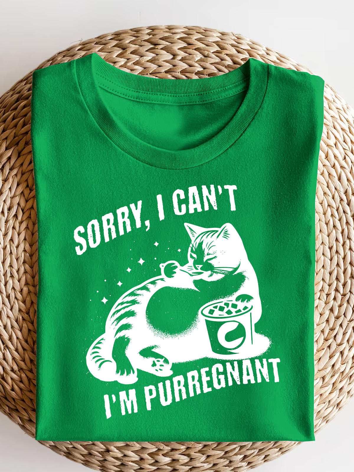 Sorry I Can'T I'M Purregnant Short Sleeves Tee