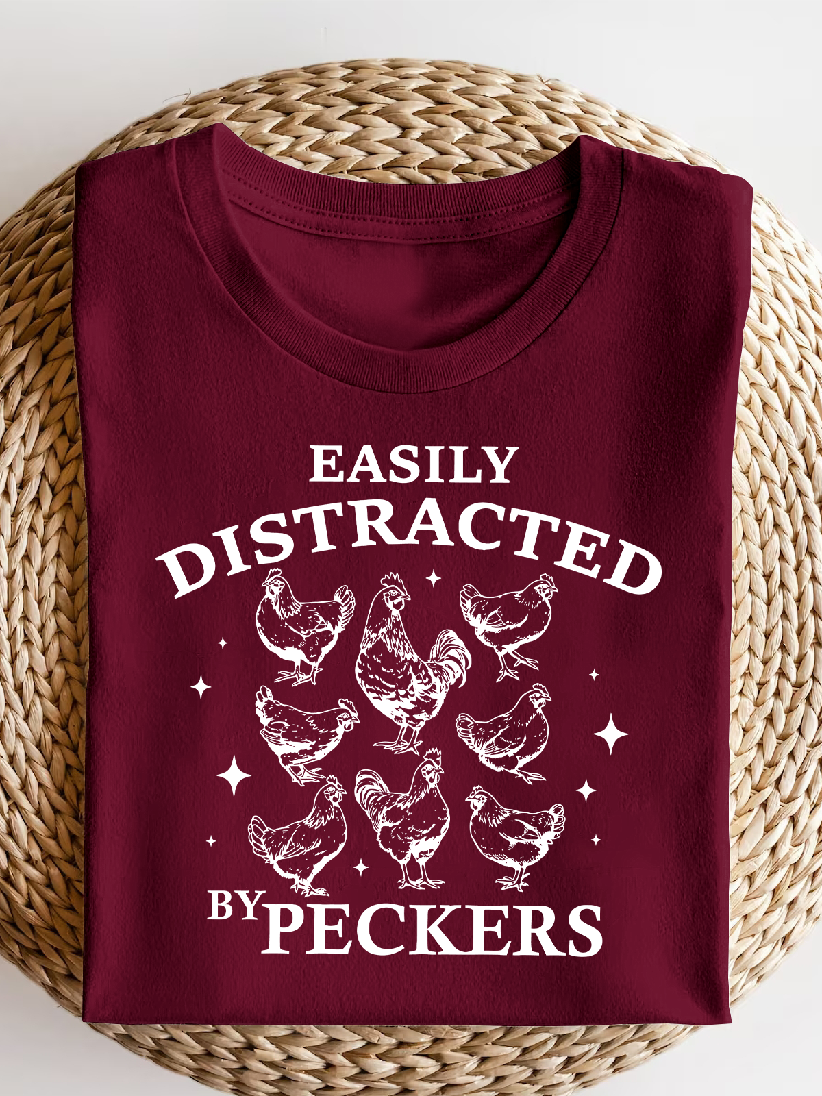 Easily Distracted By Peckers Short Sleeves Tee