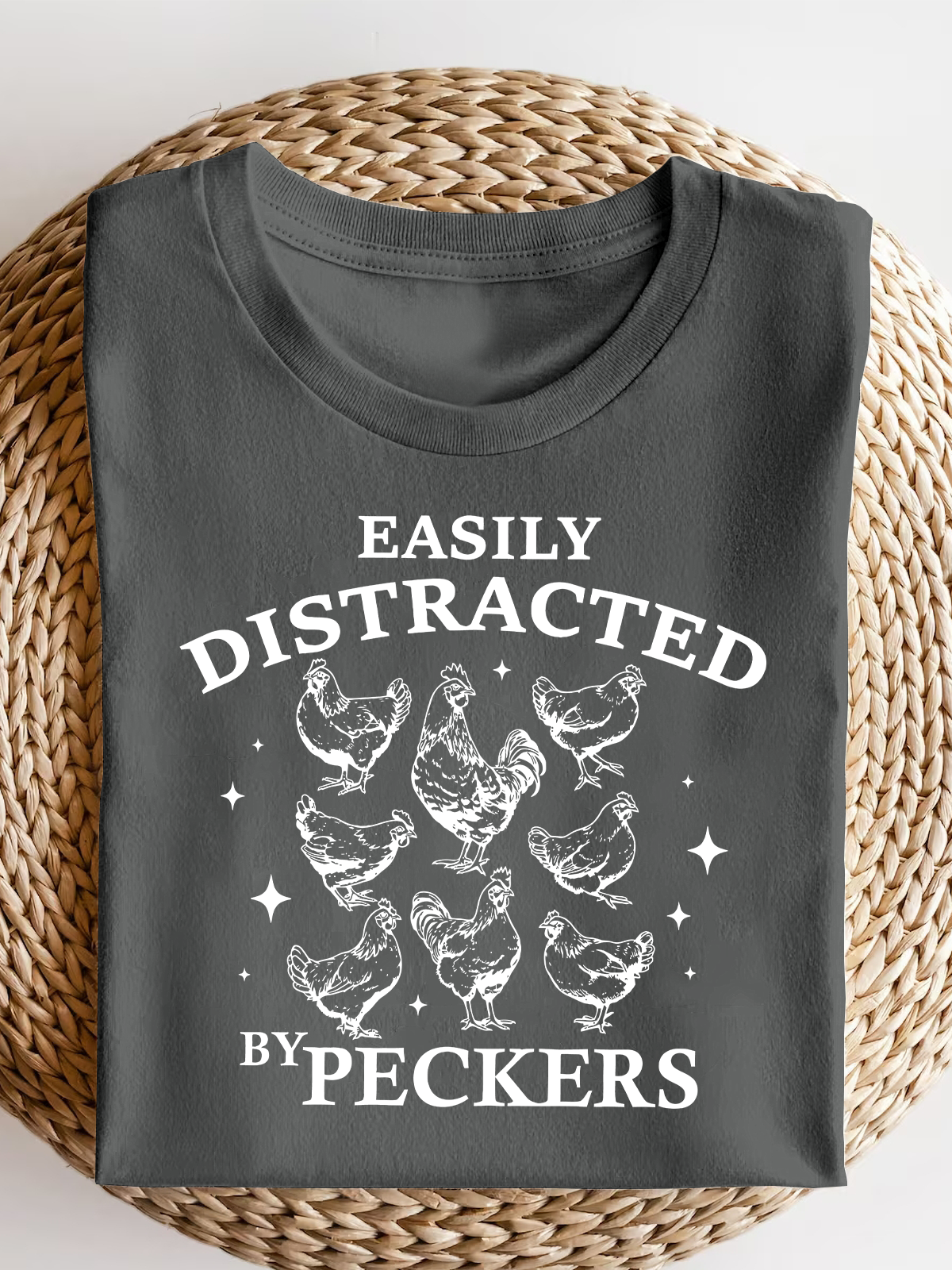 Easily Distracted By Peckers Short Sleeves Tee