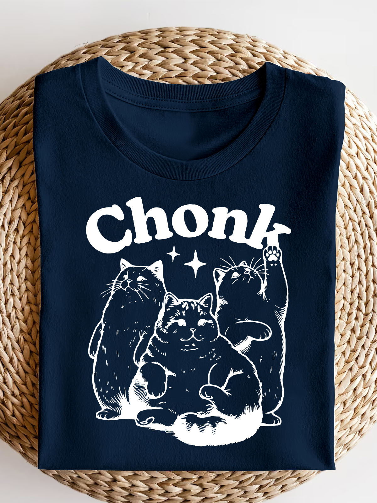 Funny Chonk Cat Short Sleeves Tee