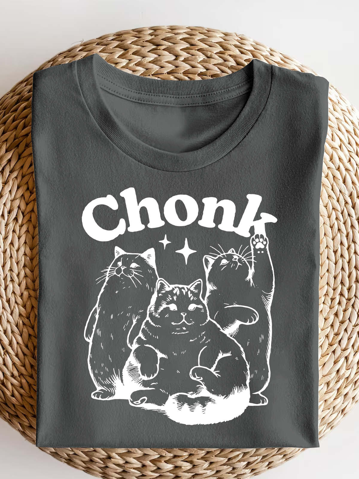 Funny Chonk Cat Short Sleeves Tee