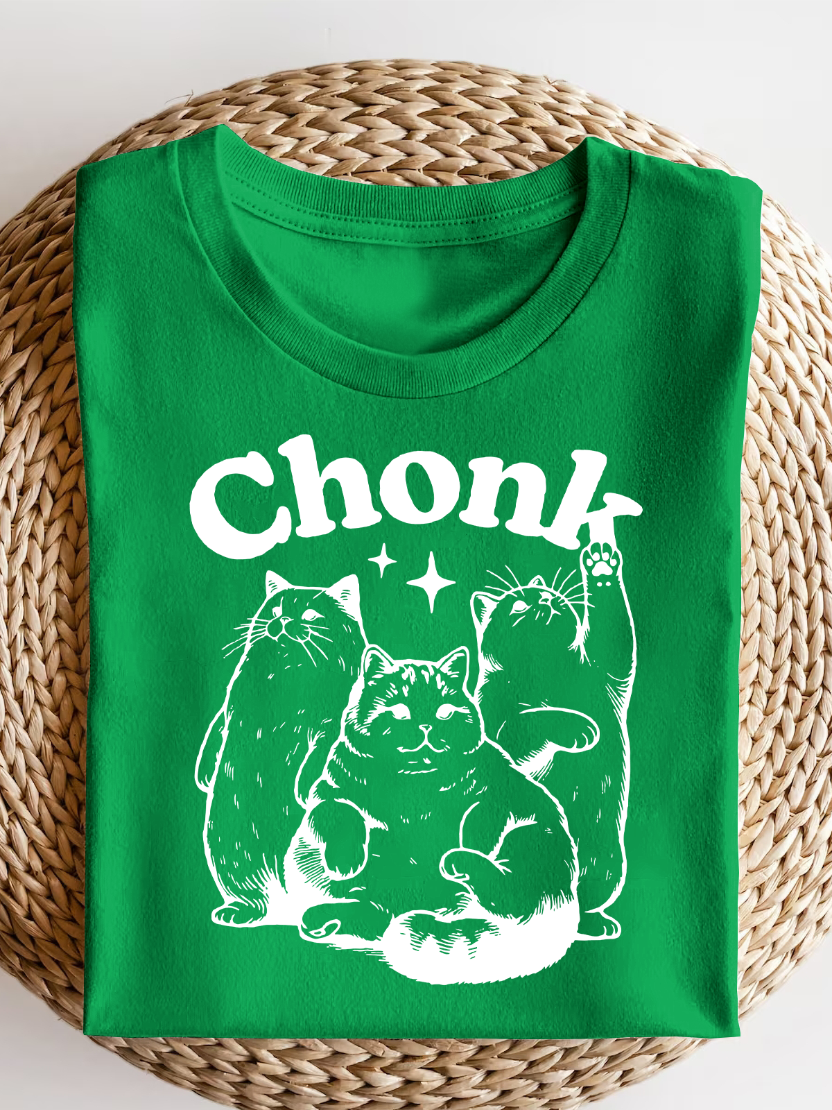 Funny Chonk Cat Short Sleeves Tee