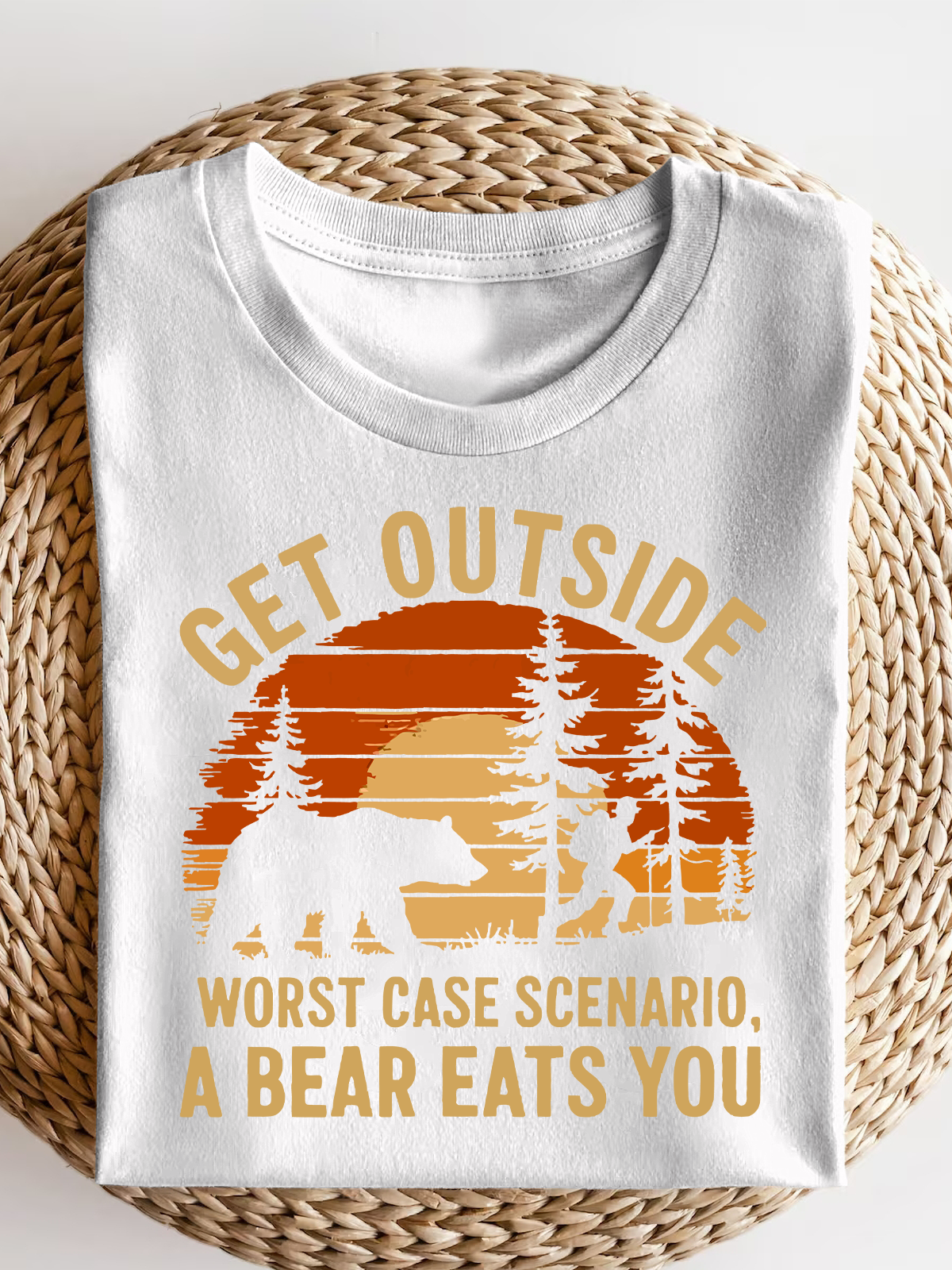 Get Outside Worst Case Scenario A Bear Eats You Short Sleeves Tee