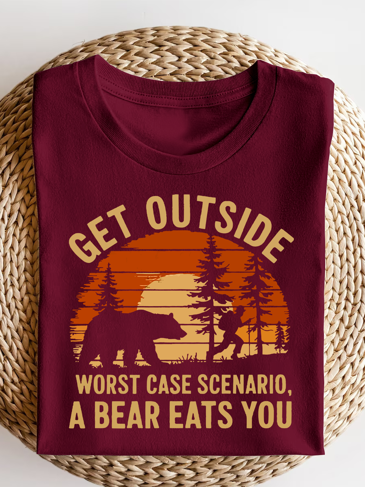 Get Outside Worst Case Scenario A Bear Eats You Short Sleeves Tee