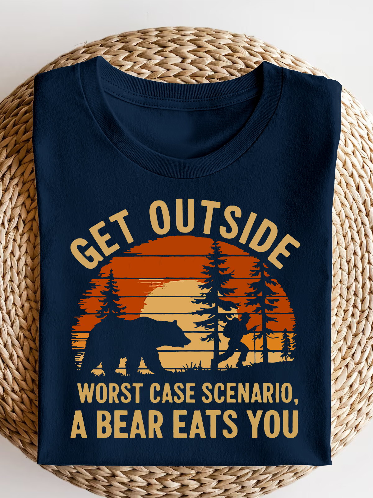 Get Outside Worst Case Scenario A Bear Eats You Short Sleeves Tee