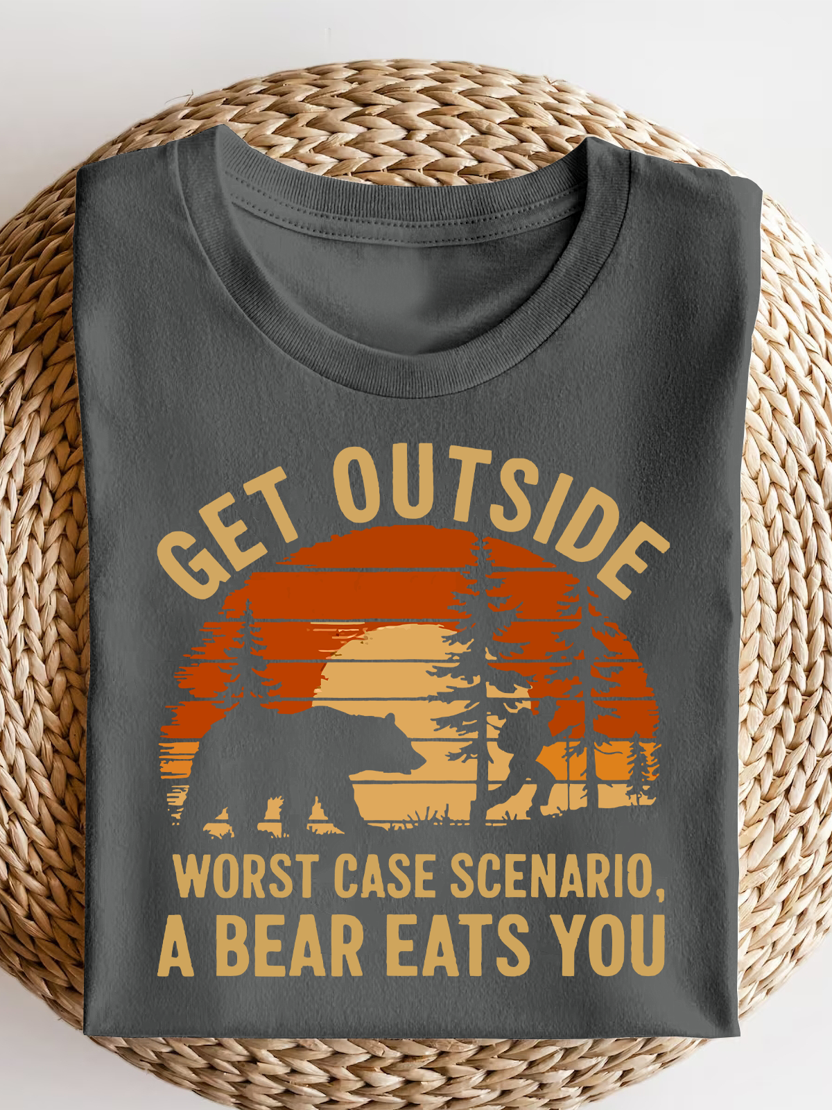 Get Outside Worst Case Scenario A Bear Eats You Short Sleeves Tee