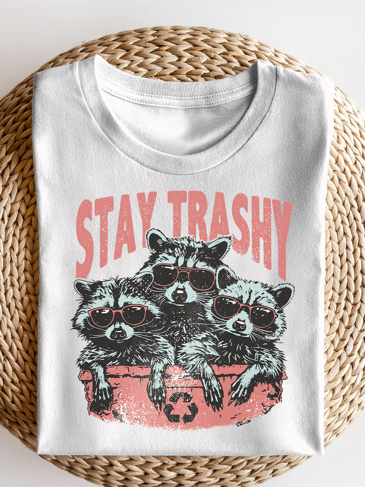 Stay Trashy Raccoon Short Sleeves Tee