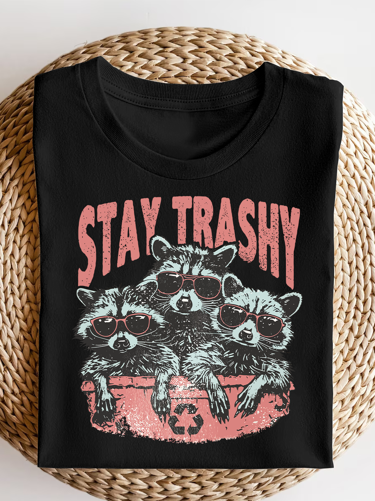 Stay Trashy Raccoon Short Sleeves Tee