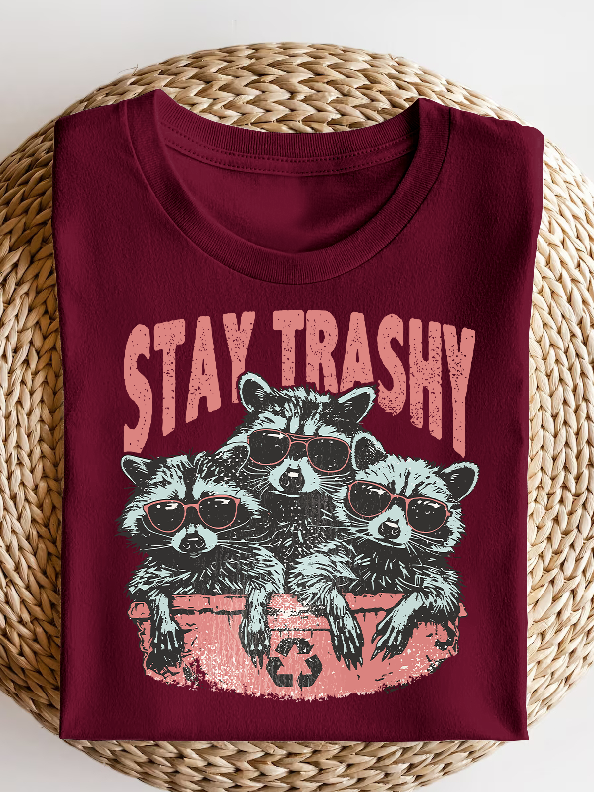 Stay Trashy Raccoon Short Sleeves Tee