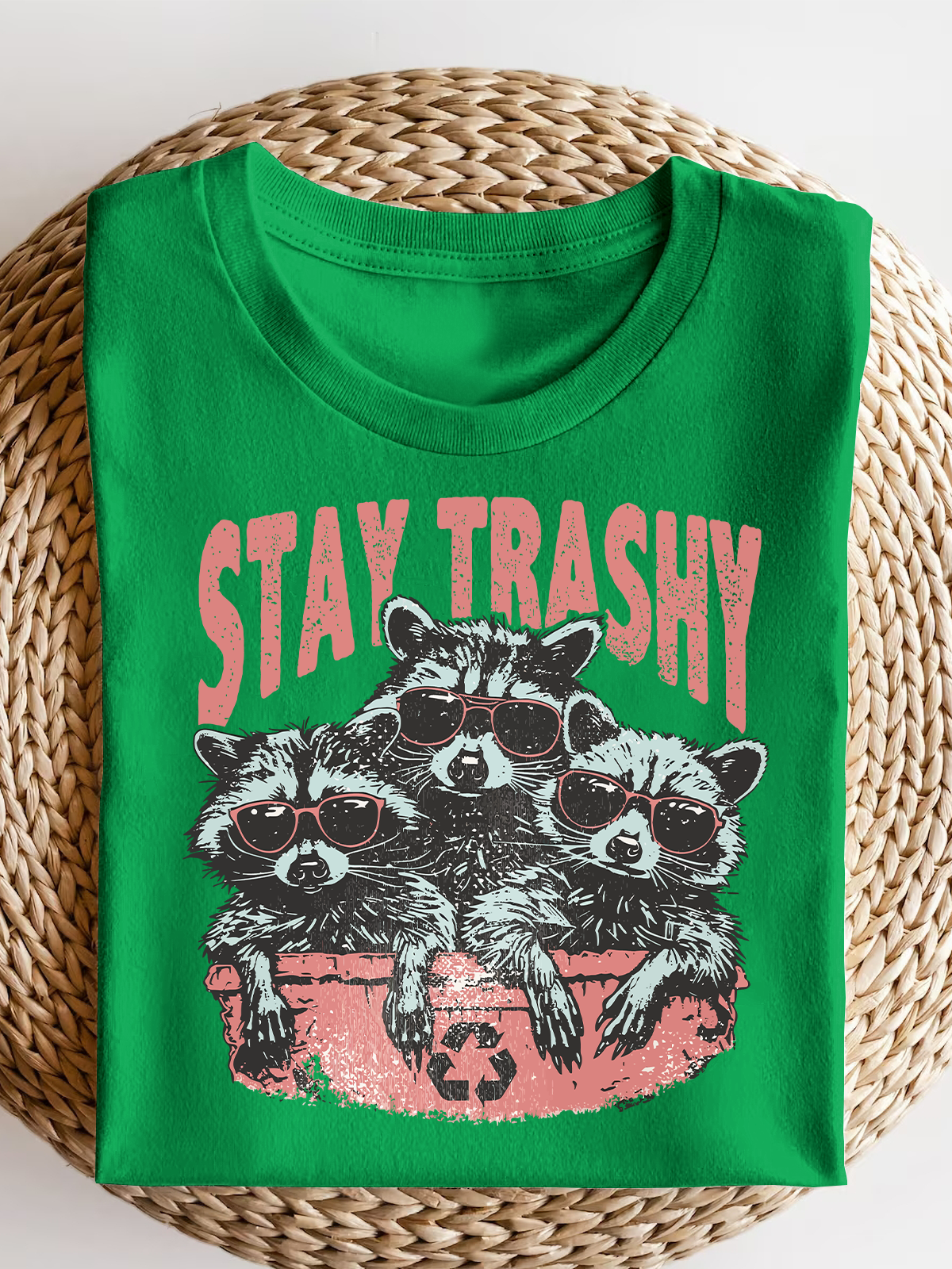 Stay Trashy Raccoon Short Sleeves Tee