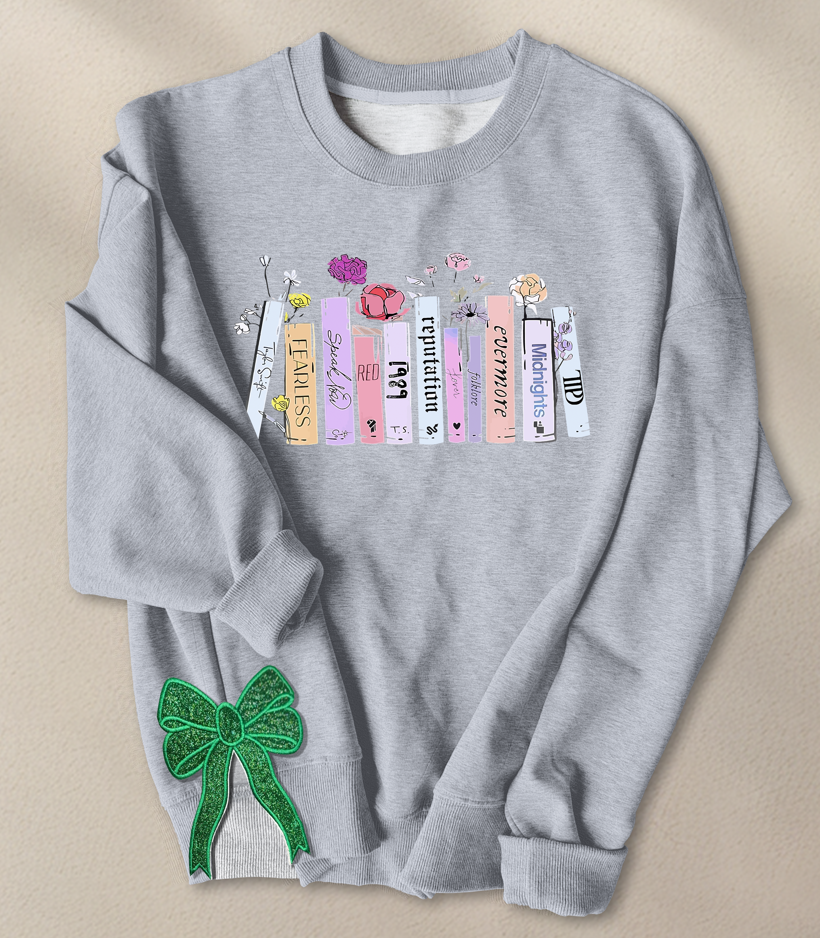 Music Handcrafted Two Side Bow Long Sleeves Sweatshirt