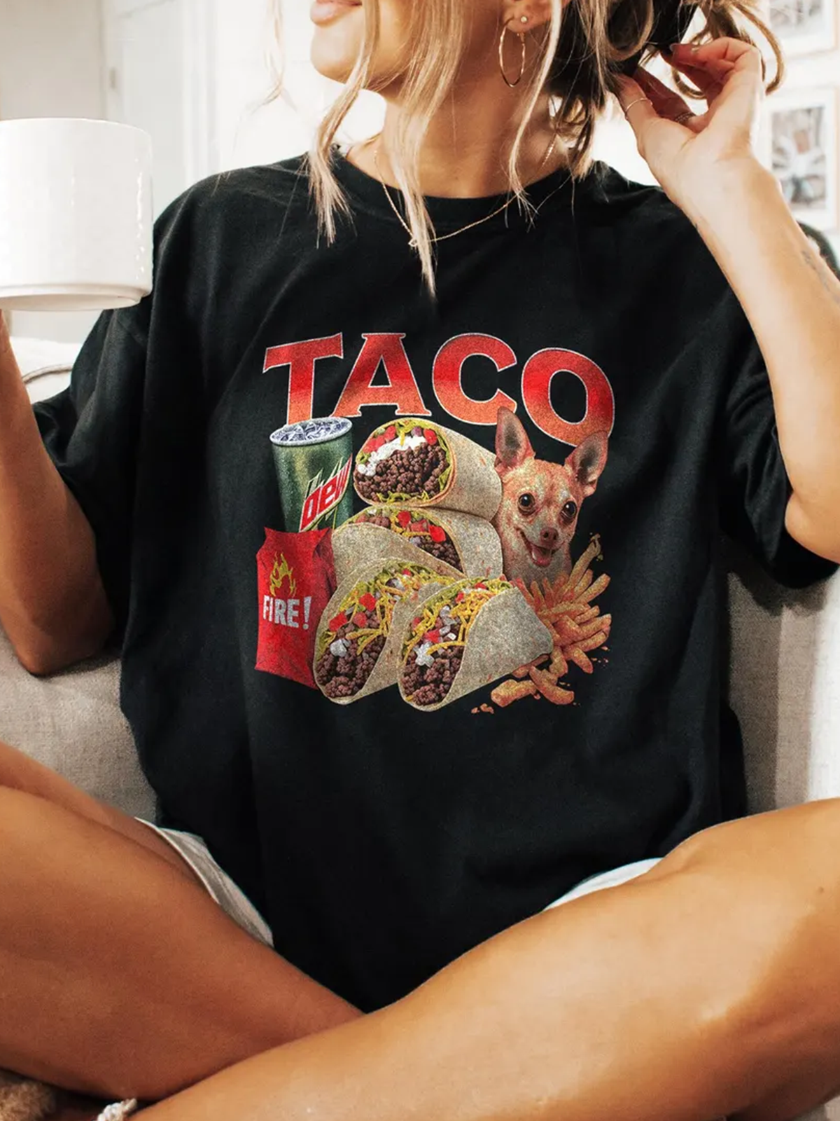 Unisex Taco Bell 90's Bootleg Short Sleeves Tee